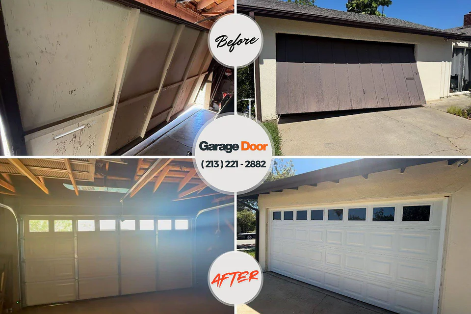 Before and after: garage door repair Hillsboro, IL